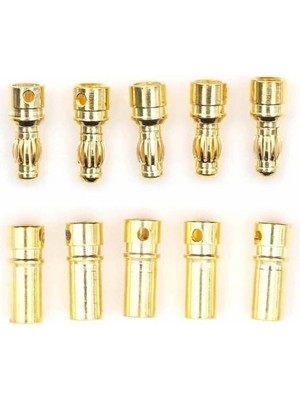 Roboyol Store 5 Çift 3.5mm Altın Kaplama Banana Dişi Erkek Soket 40A Pil Batarya Lion Bullet Plug