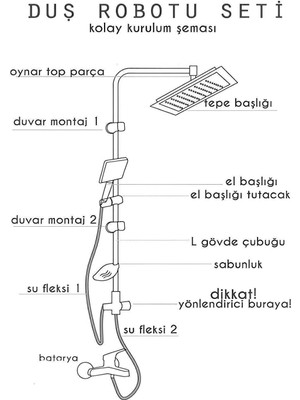 Yeni Nesil Robot Yağmurlama Tepe Duş Başlığı Seti