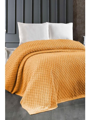 Evlen Home Collection Triko Battaniye Örgü Çift Kişilik 220 x 240 cm Yatak Örtüsü Pike Poly