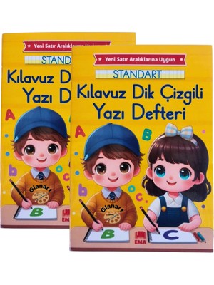 Glanart yeni müfredat klavuz dik çizgili güzel yazı defteri 2 adet orta  boy (16,5x24 cm ) 48 sayfa