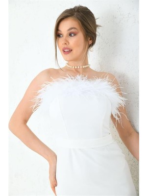 Dip Moda Dipmoda Kadın kemer detaylı midi boy elbise DKS016