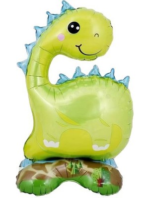 Kidspartim Ayaklı Yeşil Dinozor Folyo Balon 57X36 cm