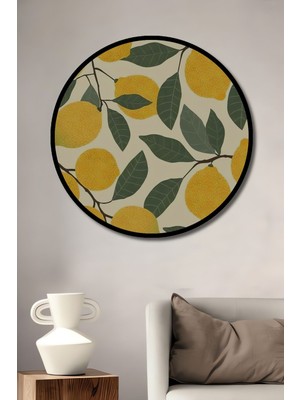 Teona Ahşap Dekoratif Minimalist Pastel Renkli Meyveler Duvar Tablo Ahşap Yuvarlak Tablo