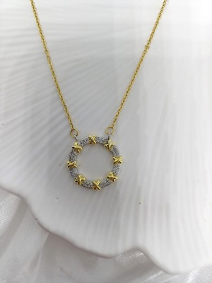 Rosa Juliet Jewelry Kadın Gold Çelik Kararma Yapmayan  Xox Model  Ince Zincir Kolye