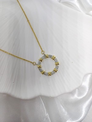 Rosa Juliet Jewelry Kadın Gold Çelik Kararma Yapmayan  Xox Model  Ince Zincir Kolye