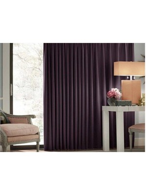 Dhm Perde Açık Mürdüm Blackout Karartma Perde Güneşlik Pilesiz Extraforlu Düz Dikim