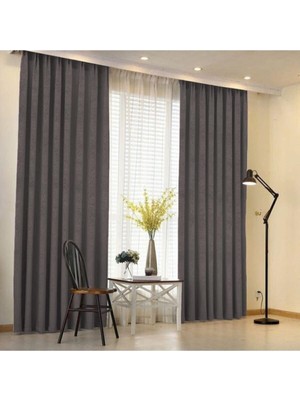 Dhm Perde Antrasit Ada Fon Perde Pilesiz Extraforlu Düz Dikim Büzgü Pile