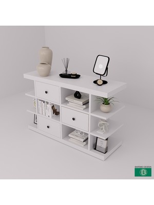 Barisbo Design Kitaplık Açık Raf Çekmeceli Geniş Depolama Alanlı Çok Amaçlı Mobilya