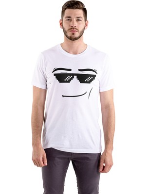 Texclusive Roblox Face Man Tişört Thug Life Beyaz  Tshirt