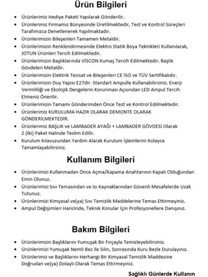 Minimal E-Ticraret Ve Bilgi Teknolojileri Metal Basic Andezit Siyah Lambader E27 Tek Ayaklı 1 Kahverengi