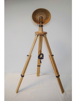 Retro Vitrini Tripod Lambaderler Ahşap El Yapımı Ayaklı Ayarlanabilir Aydınlatma Lambader. Ahşap E27 1 151-200 Ka