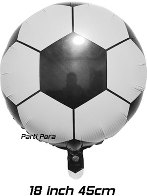 Parti Pera Futbol Temalı Balon Seti Siyah Rakam Folyo Balon Doğum Günü Parti Seti