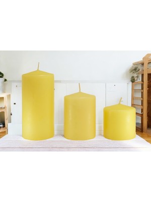 Mak Candle 3'lü Blok Mum Set Dekoratif ve Hediyelik