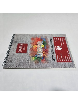 Bordo Sanat Bordosanat Cobain Linen Pad Keten Tuval Bezi Defteri A5 (364GR Gessolu) Akrilik Boyama ve Yağlıboya 10 Yaprak