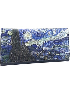 Perabags Tasarım Van Gogh Starry Night Baskılı Pratik Gizli Mıknatıslı Tütün Kabı
