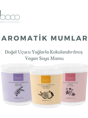 Vegan Aromaterapi Doğal Soya Mumu Uyku Relax Lavanta Ylang Ylang Paçuli Yağları Kokusu 220 gr