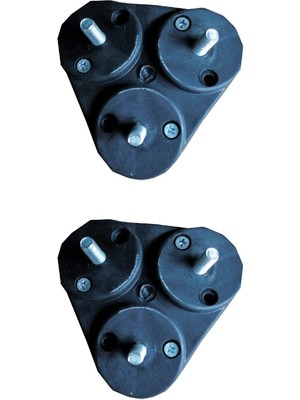 Evnalia Zigon Sehpa Siyah Plastik Bağlantı Aparatı Açılı 3'lü Ayak Için (2 Adet)