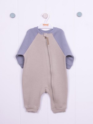 Kidaxi Reglan Kol Fermuarlı 3 Iplik Bebek  Tulumu