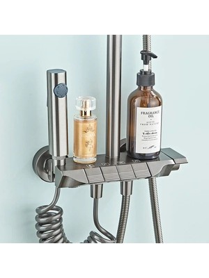 Piyano Antresit Siyah Beyaz Renkleriyle Robot Tepe Duş Seti Yağmur Tepe Banyo 4 Tuşlu Batarya Dahil  Duş Seti Fırmak Su