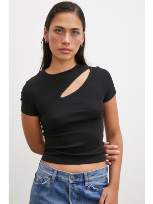 Never More  Önü Açık Bluz Siyah