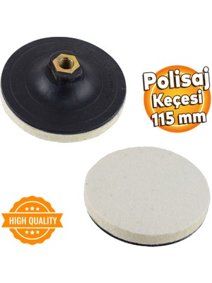 Badem10 115 mm Oto Araç Pasta Cila Polisaj Keçesi Metal ve Mermer Parlatma İçin Yün Keçesi Pedi