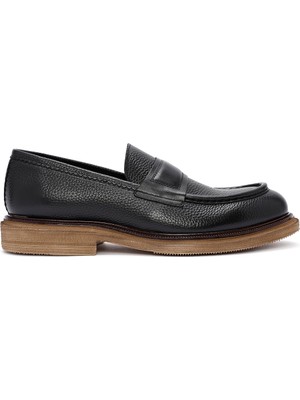 Derimod Erkek Siyah Deri Klasik Loafer 24WFD6543FT