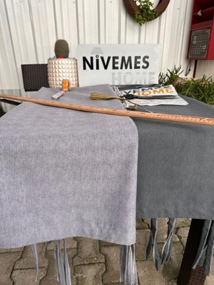 Nivemes Home Branda Balkon Perdesi Kornişli ve Bağcıklı Fon Perde