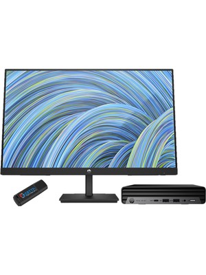 Hp Pro Mini 400 G9 Intel Core İ7-14700T 96GB Ddr5 2tb SSD WINDOWS11HOME 23.8 Fhd Monitör Mini Masaüstü Bilgisayar W9H6W3ET59+ZETTAUSBBELLEK