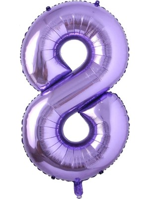 Kidspartim 8 Rakam Mor Folyo Balon 40 Inç 100 cm