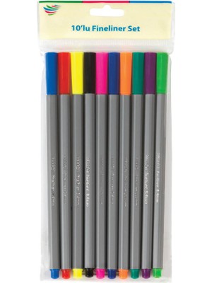 Bigpoint Parrot 10'lu Keçe Uçlu Fineliner Kalem Seti Renkli Blister Paket