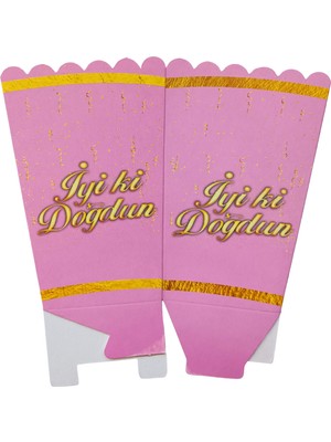 Ngüzel Party Iyi Ki Doğdun Pembe Mısır, Cips Kutusu (Iyi Ki Doğdun Pembe Popcorn) 8'lİ
