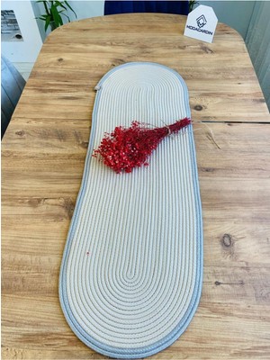 My Doğa Store Jüt, Hasır, Dekoratif Masa Örtüsü, Runner 30x80 Cm, Amerikan Servis, Sehpa Örtüsü, Bohem Tarzı