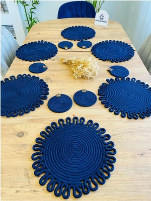 My Doğa Store Jüt Hasır Amerikan Servis Supla ve Bardak Altı 12 Parça