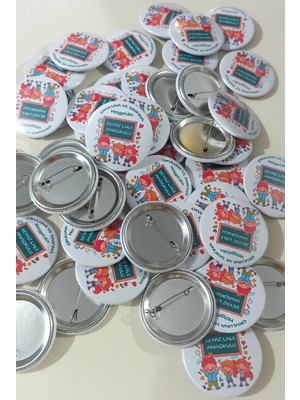 Genç Box Okuluna Hoş Geldin Tahta Görselli Çocuklu Iğneli Rozet (20ADET)