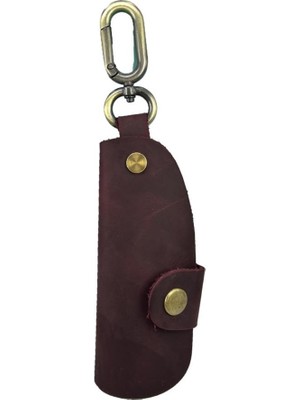 Çanta Yurdu Hakiki Deri Slim Anahtarlık Crazy Bordo