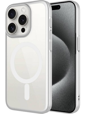 Techno Guru iPhone 15 Pro Max Kılıf Wireless Şarj Özellikli Sert Pc Zore Mat Riksos Magsafe Kapak