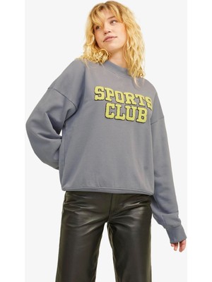 Jjxx Jxriri Loose Kadın Gri Sweatshirt 12263678-MOCKINGBIRD