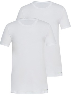 Blackspade Tender Cotton 2'li Kısa Kol Beyaz T-Shirt 9675