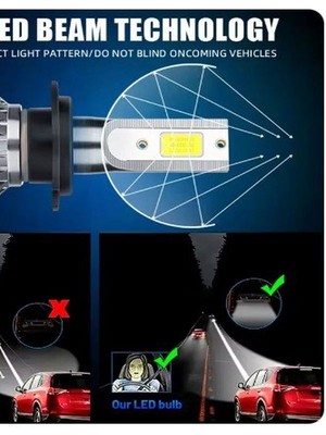 Auto Ampulance Motorsiklet LED Xenon Sellektörde Şimşek Etkili Far LED  Ampulü 1 Adet