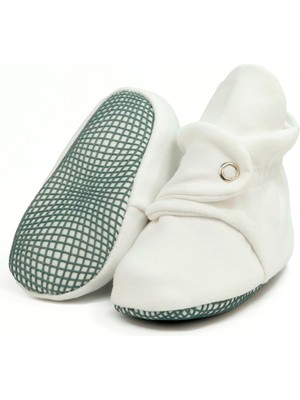 Ella Bonna Organik Pamuk Bebek Pandufu, Kaydırmaz Taban, Yenidoğan Patiği, Ev Kreş Ayakkabısı, Beyaz