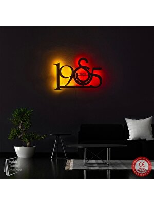 The Eba Design Tablo Marketi 1905 Tablosu, Işıklı Duvar Dekor Ahşap, Neon Işık, LED Işıklı Tablo