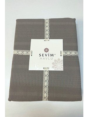 Sevim Çift Kişilik Waffle Pike 210x230 cm - %100 Pamuk - Petekli Nefes Alabilen Kumaş  – Gri