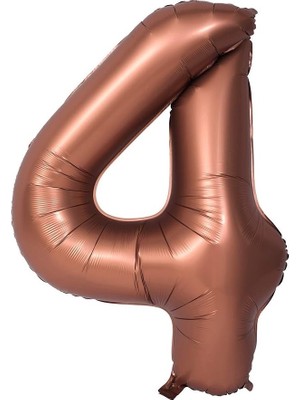 Kidspartim 4 Rakam Çikolata Kahve Folyo Balon 40 Inç 100 cm