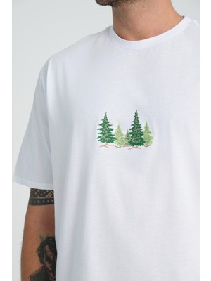 Jimback Relaxed Fit Pine Forest %100 Pamuk Nakışlı T-Shirt