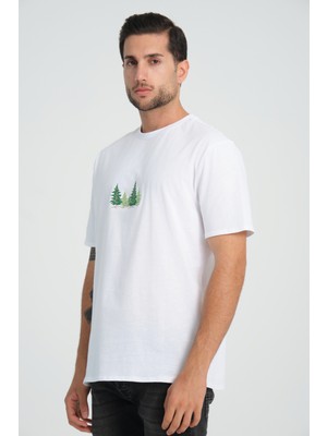 Jimback Relaxed Fit Pine Forest %100 Pamuk Nakışlı T-Shirt