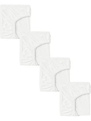 Cotenconcept 4 Adet 65 x 95 + 10 cm Anne Yanı Lastikli Penye Kumaş Bebek Çarşafı