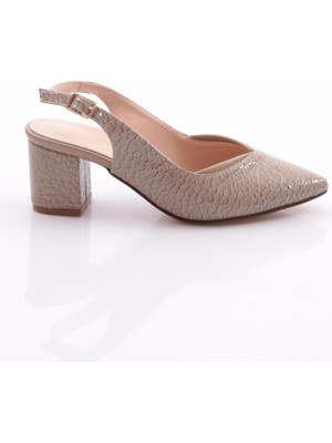 Dgn K600 Kadın Arkasi Açik Sivri Burun Topuklu Ayakkabi
