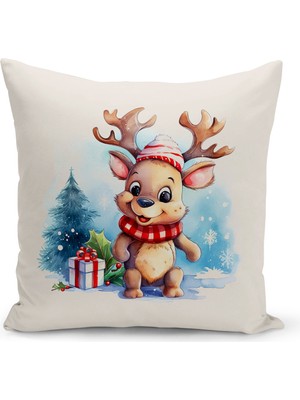 Bertille Home Yılbaşı Serisi Çift Tarafı Dijital Baskılı Kırlent Kılıfı (Christmas Noel Cushion Cover)