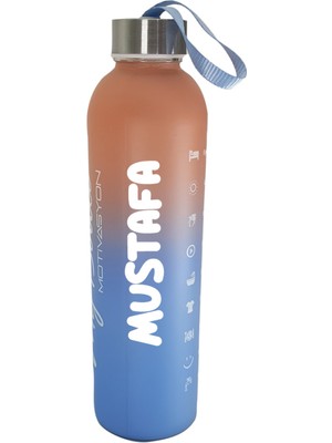 Hediye Kesesi Kişiye Özel Renkli 750 ml Motivasyon Cam Su Matarası HK2708