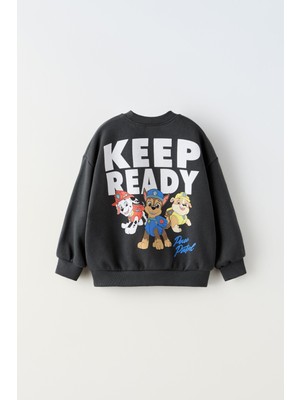 Yeni Sezon Erkek Çocuk Paw Patrol Baskılı Pamuklu Sweatshirt ve Eşofman Alt-Üst Ikili Takım